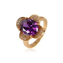 Xuping Mode-Blumen-Ring mit 18k Gold überzogen